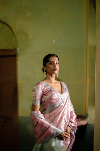 Multicolour Handloom Tissue Saree