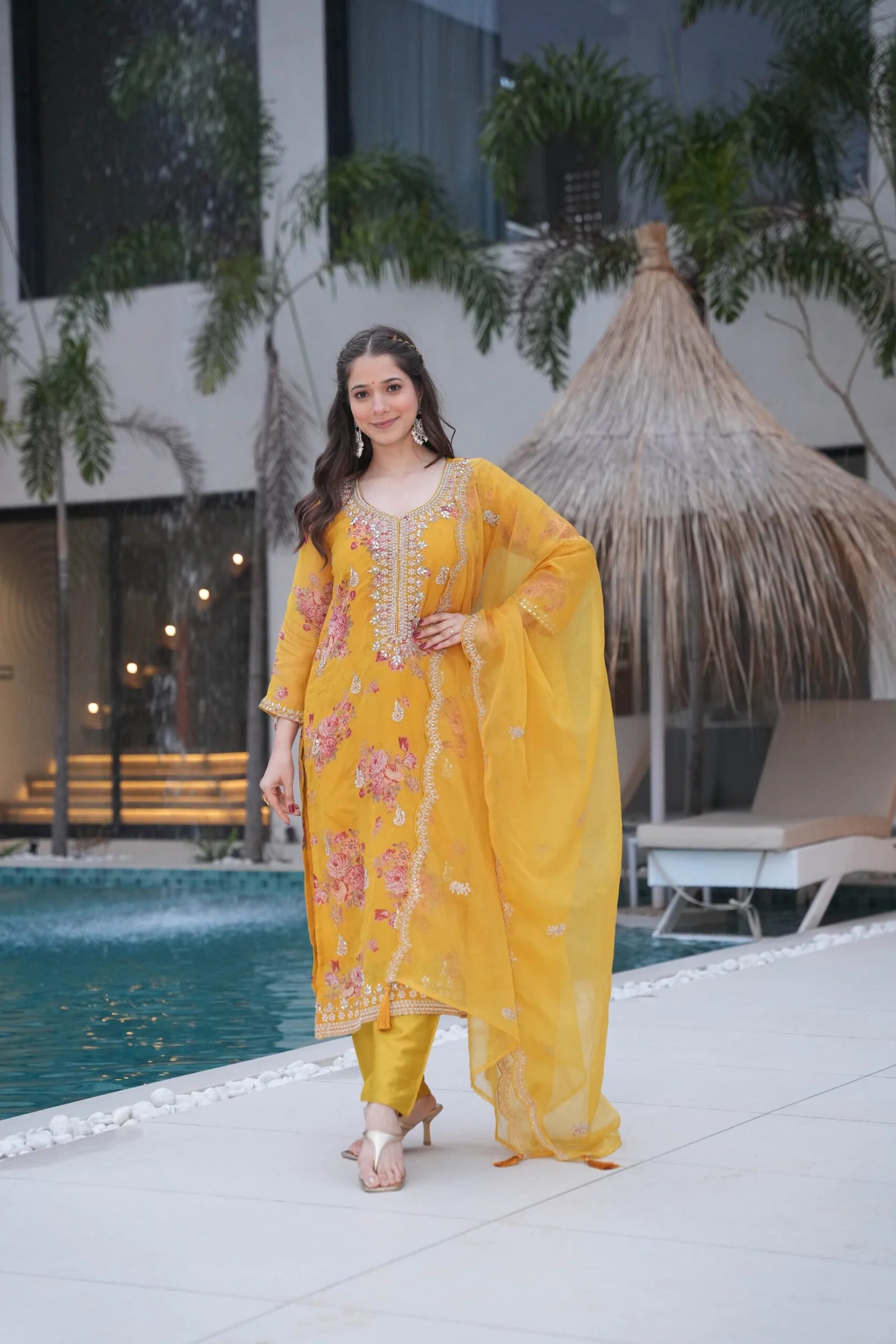 floral print Indian suit