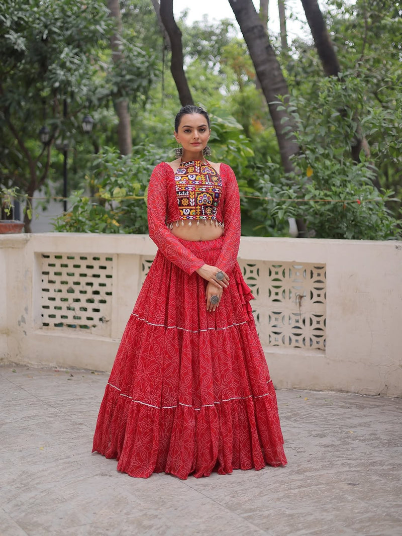 Bandhej lehenga set