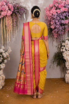 Sindoori Red 9 Yard Soft Silk Paithani Saree with Kalash Peacock Pallu