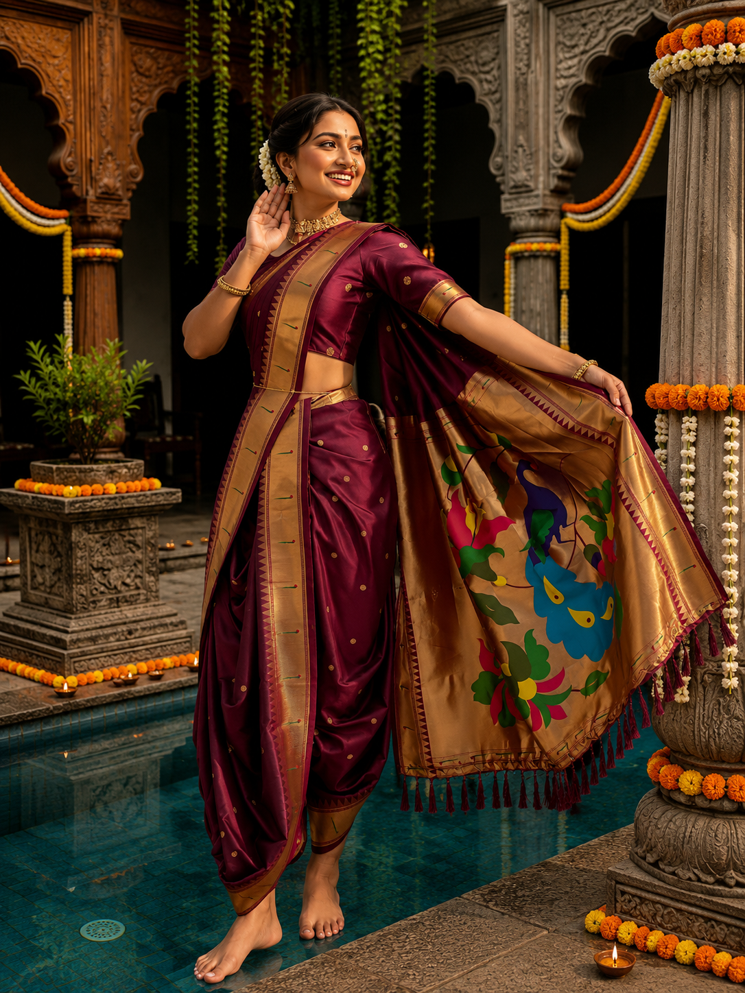Mayur Varnika Soft Silk Paithani Nauvari Saree