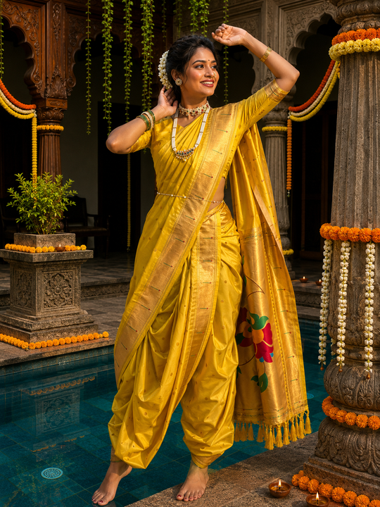 Mayur Varnika Soft Silk Paithani Nauvari Saree