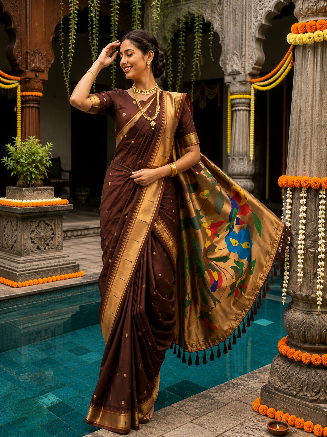 Mayur Varnika Soft Silk Paithani Nauvari Saree