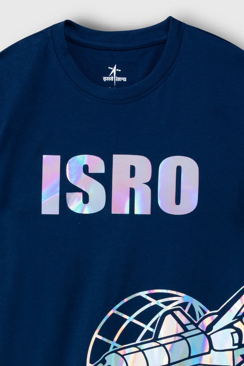 Navy blue isro gaganyaan kids shorts set