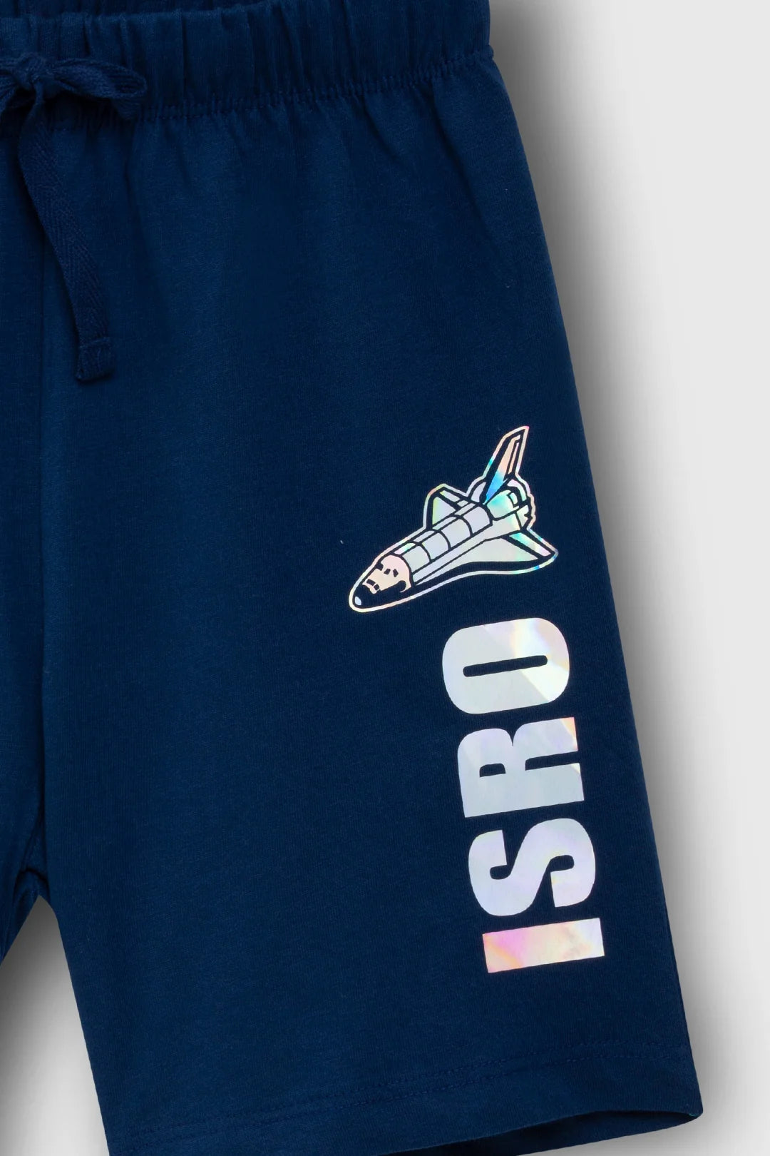Navy blue isro gaganyaan kids shorts set