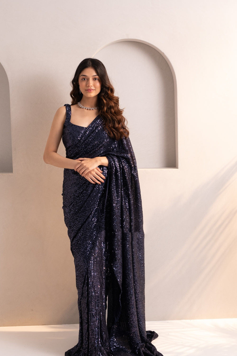 Party wear sequin saree