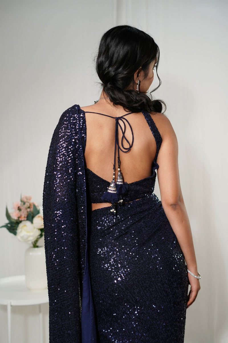 Sequinned saree for evening wear