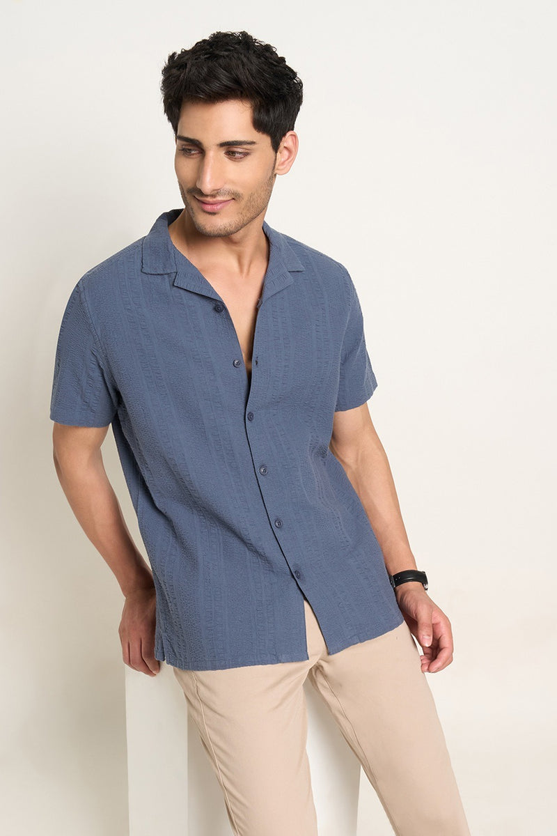 Textured half sleeve shirt