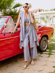 Normandy White Striped Co-ord Set