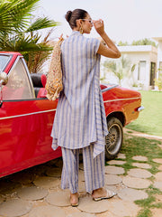 Normandy White Striped Co-ord Set