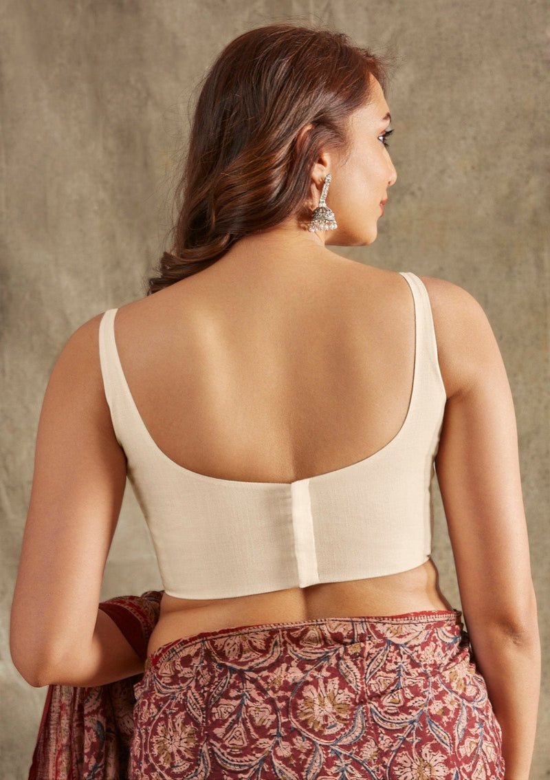 Round neck cotton blouse