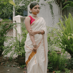 off-white-gold-checks-cotton-saree