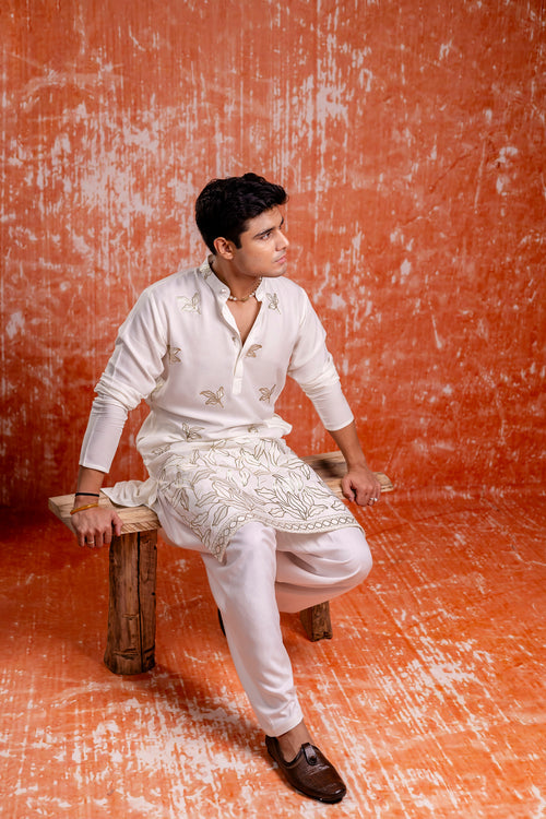 Kurta with mandarin collar for men