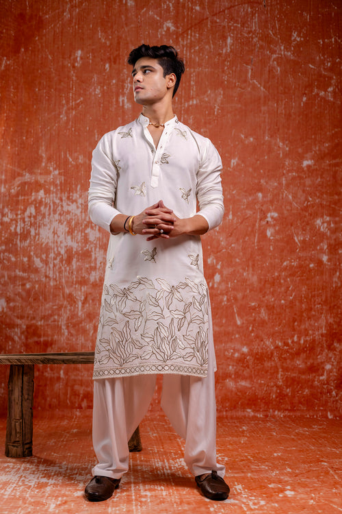 Off white ethnic wear