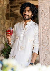 Gold thread embroidery kurta