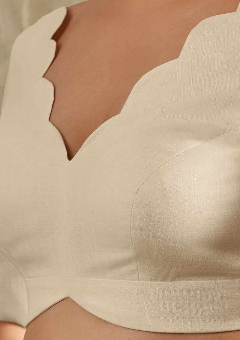 V neck cotton blouse