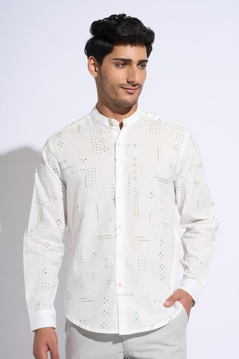 Men’s mandarin collar shirt