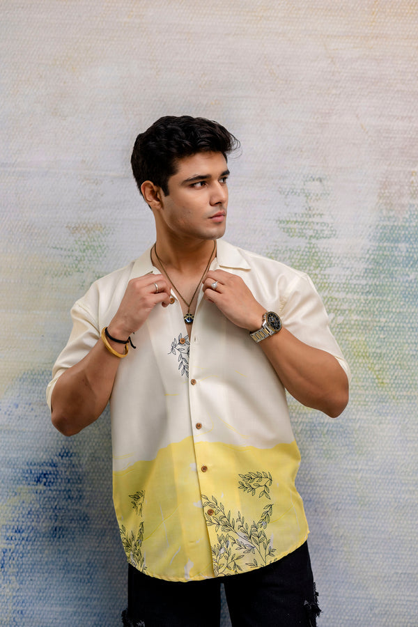 Oversized linen shirt for men