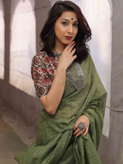 Olive green saree