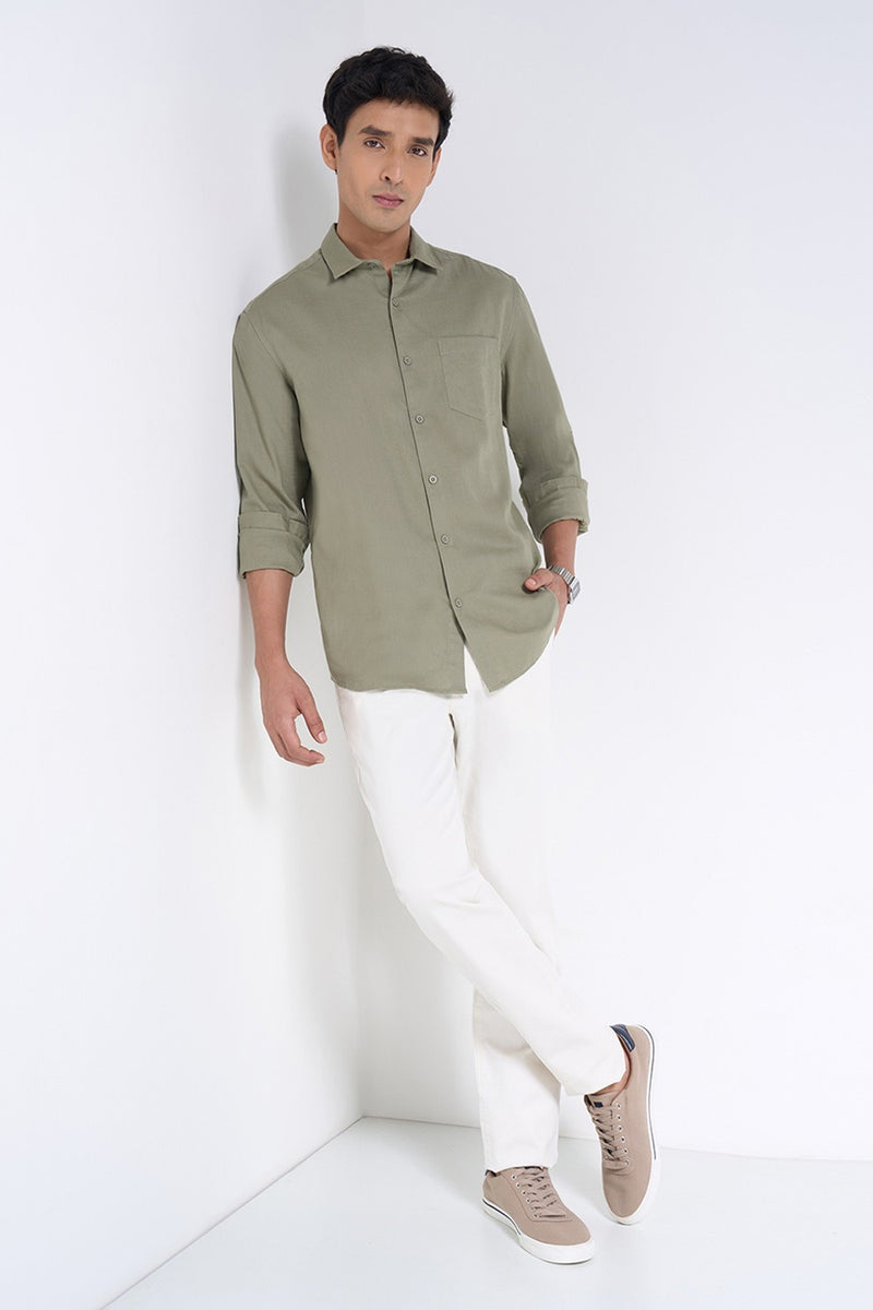 olive shirt with chest pocket