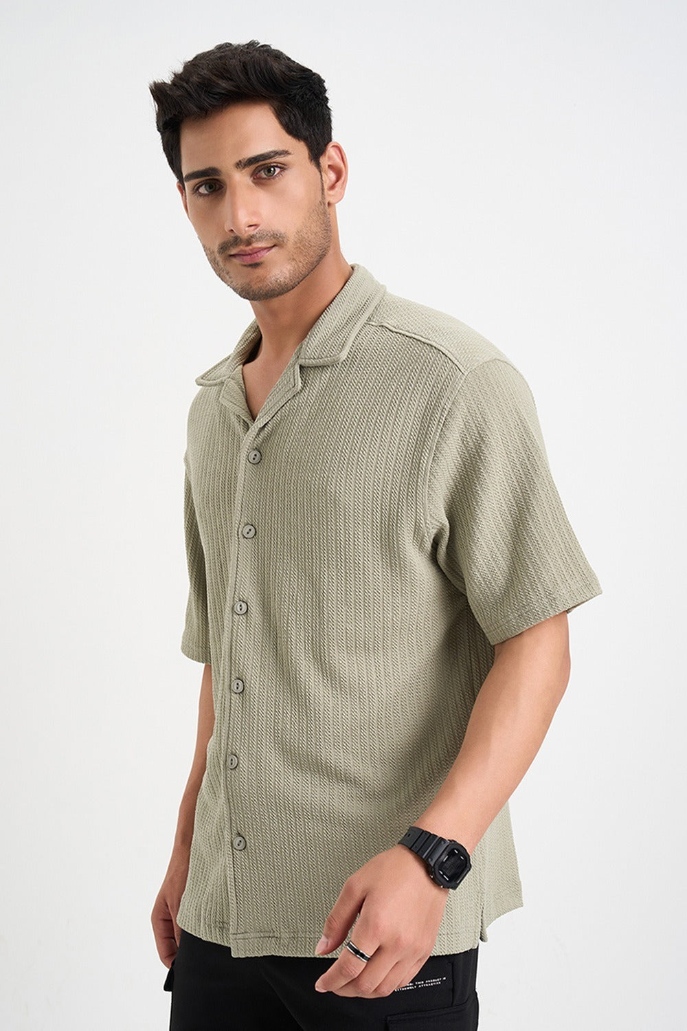 Textured casual shirts men