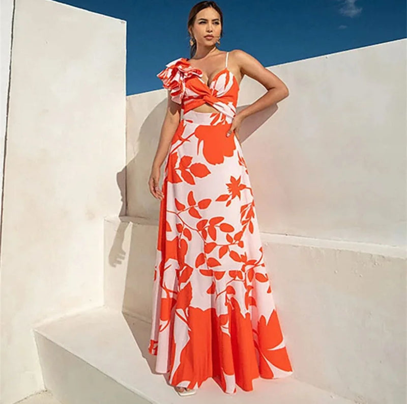 Orange bikini set with sarong