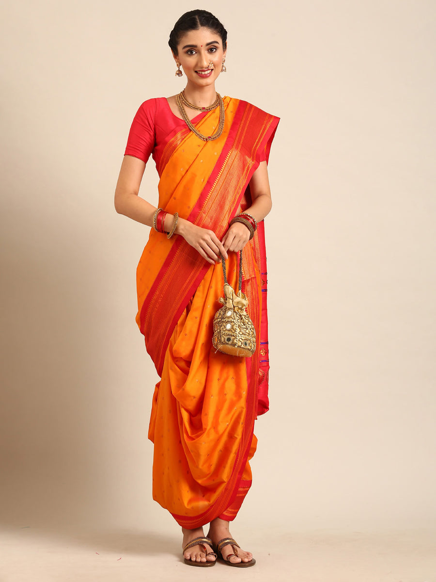 Red Maharani Nauvari Paithani Saree