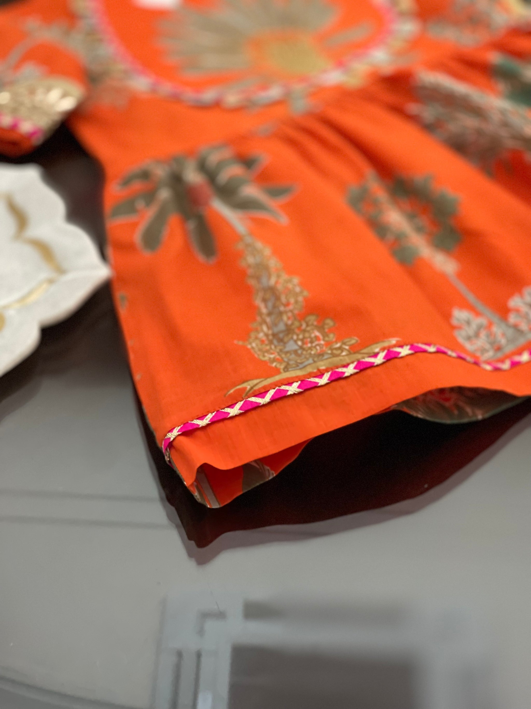 Orange Treesnyoke Kids Sharara Set