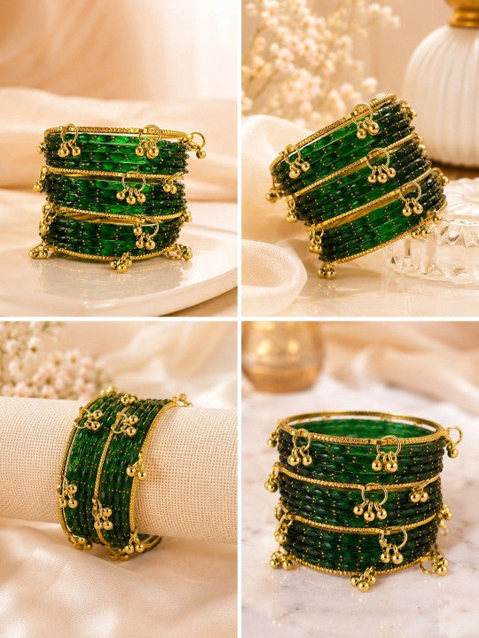 Rangrez Rainbow and Ghungroo Bangle Set