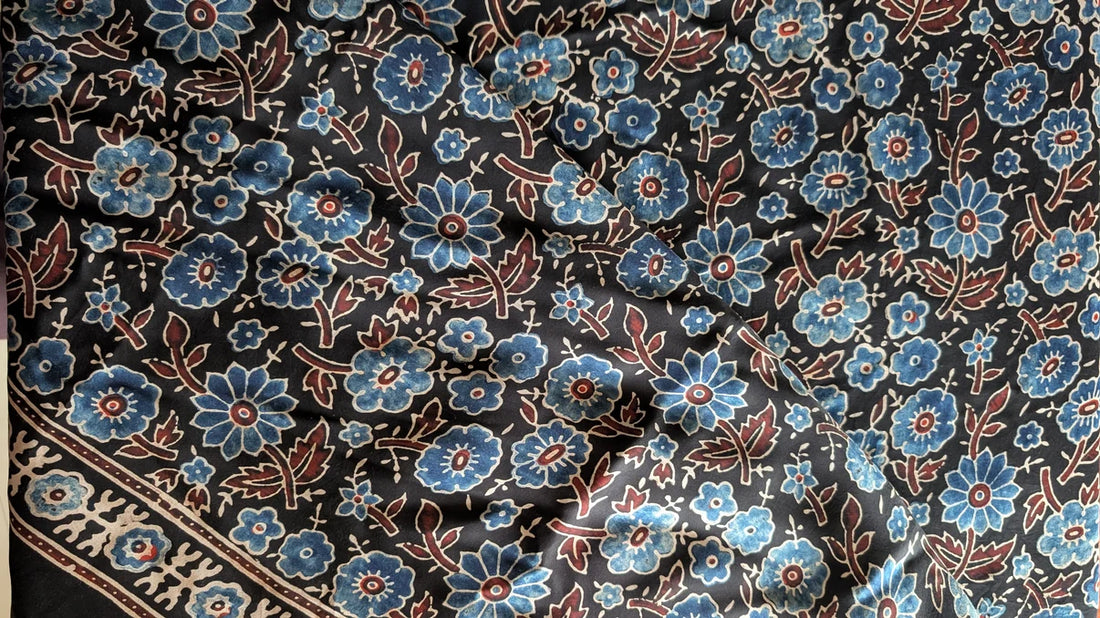 Bandhani Ajrakh Modal Silk Saree