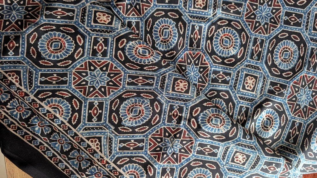 Bandhani Ajrakh Modal Silk Saree