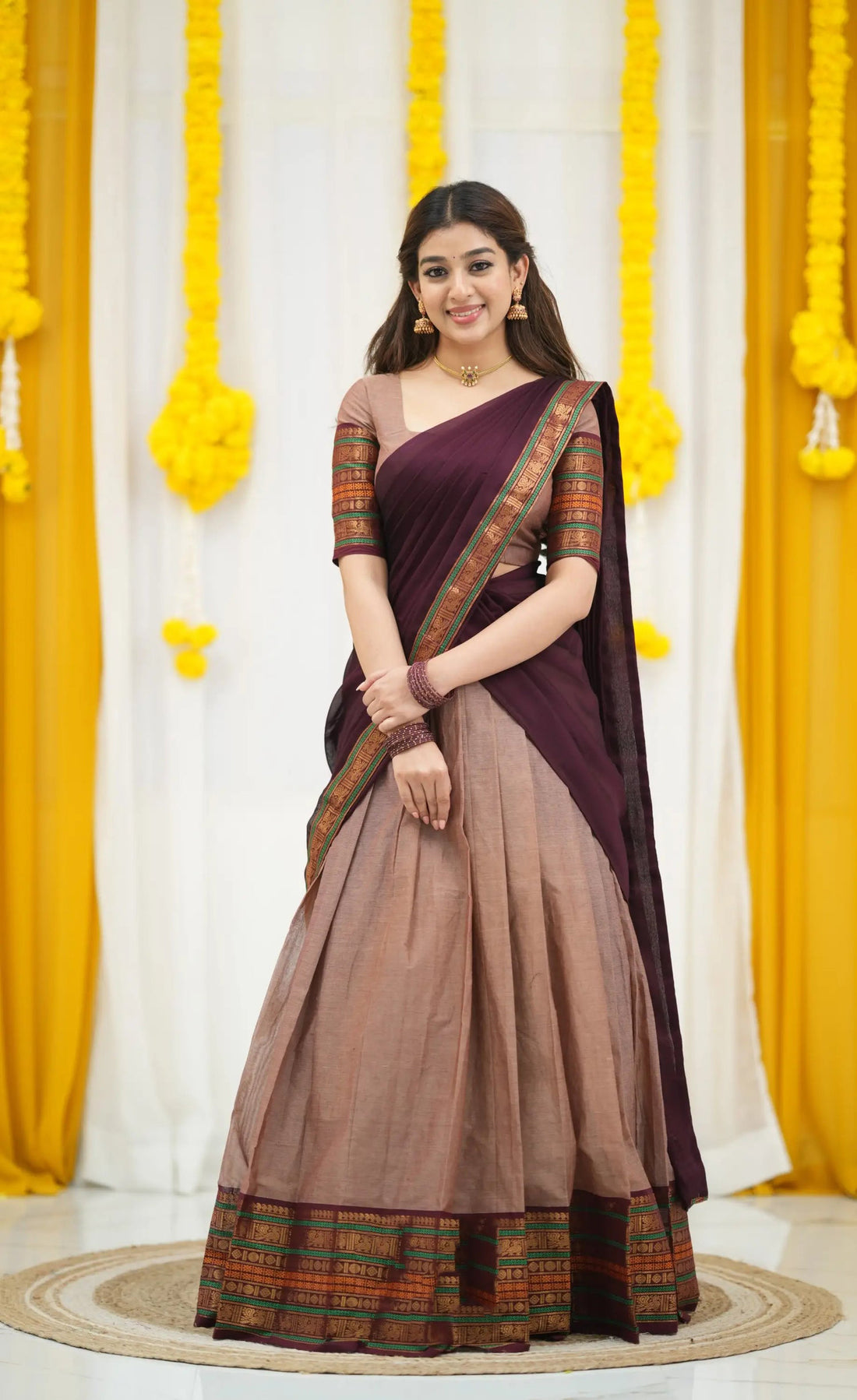 lightweight cotton half saree