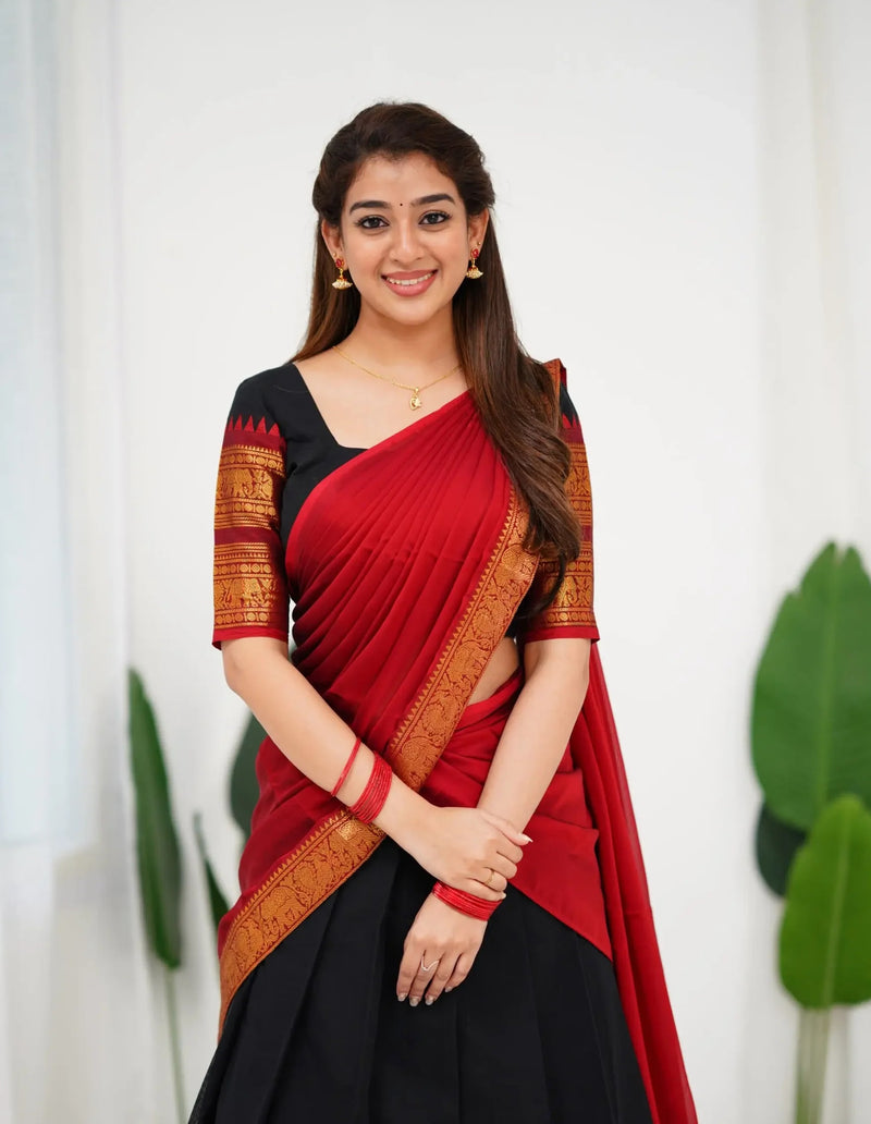 Comfortable cotton half saree