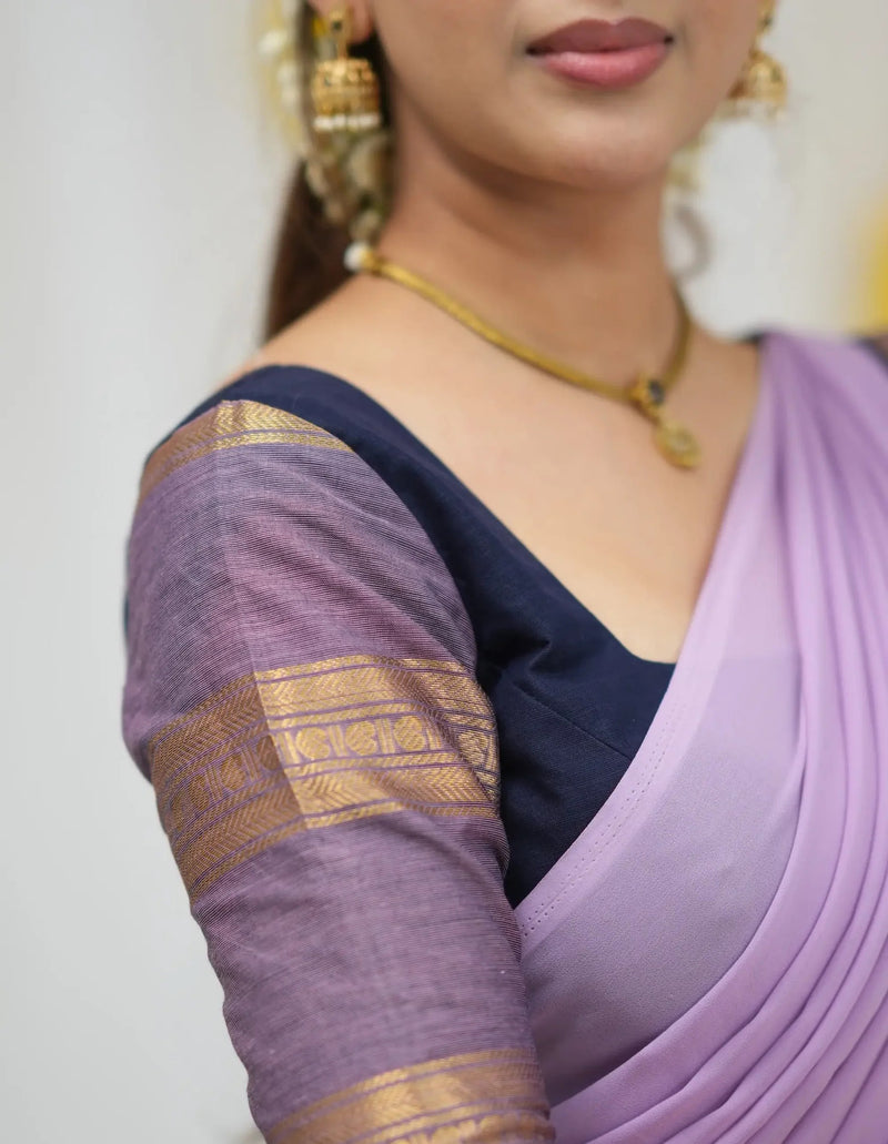 Lightweight cotton half saree for festivals