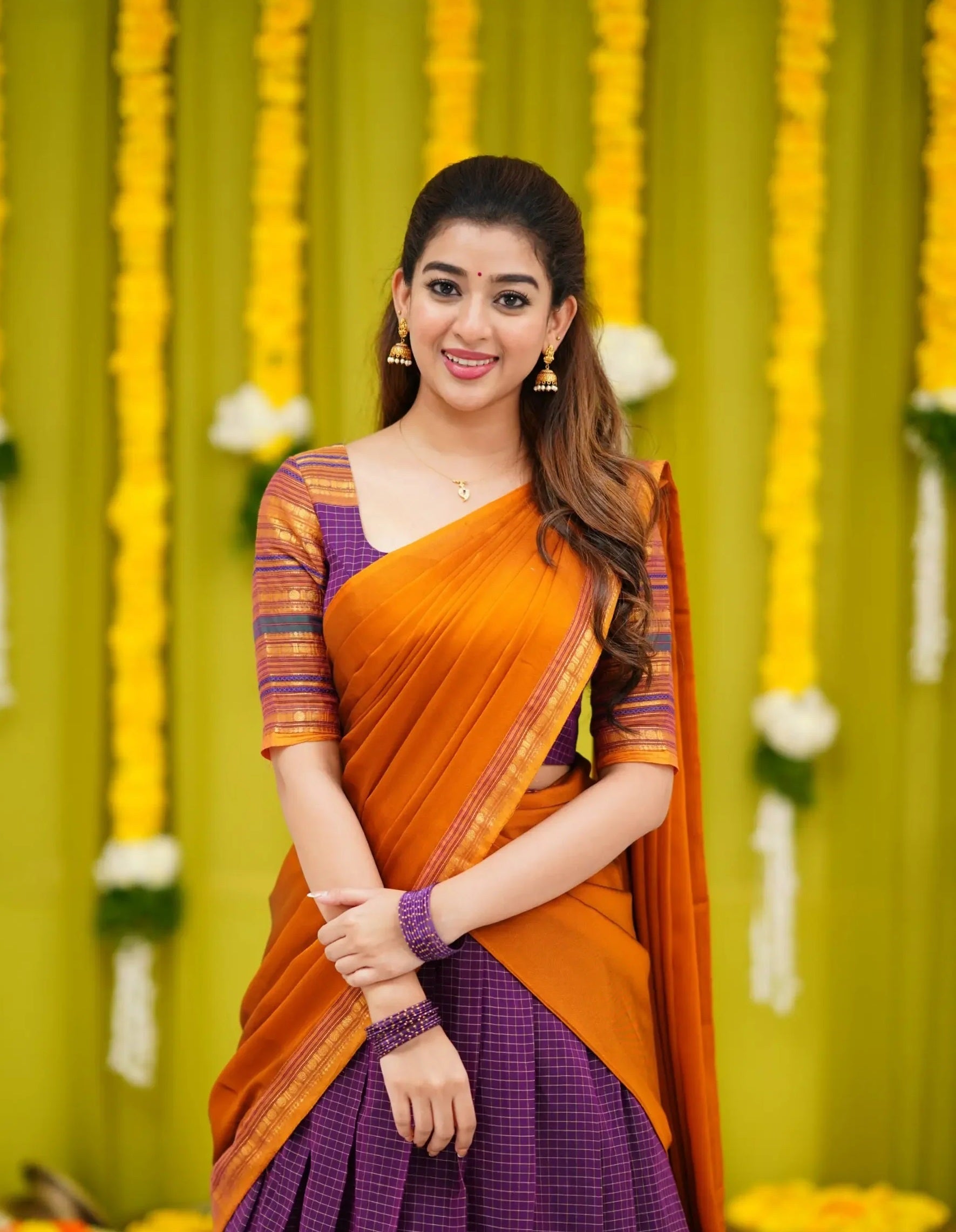 lightweight georgette half saree