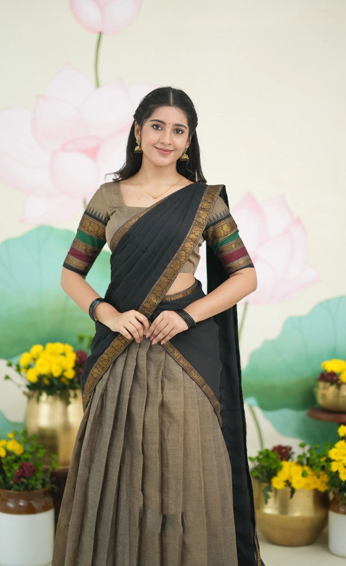 traditional half saree designs