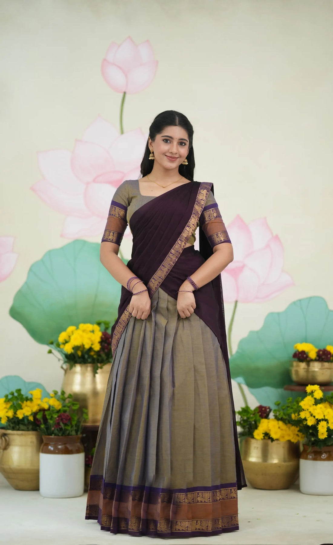 traditional half saree set