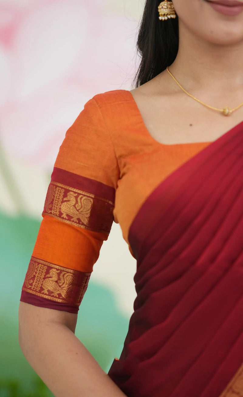 orange ethnic half saree