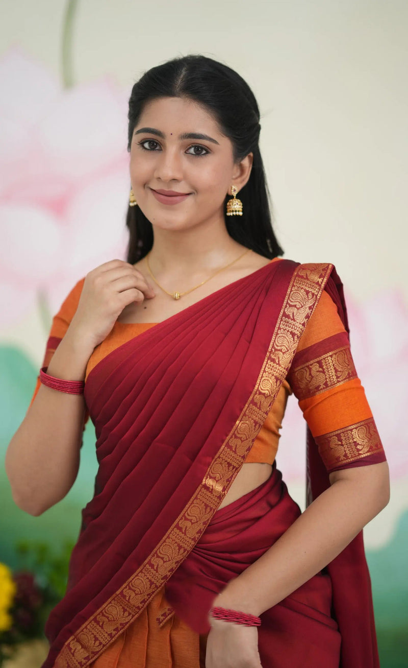 cotton half saree for women