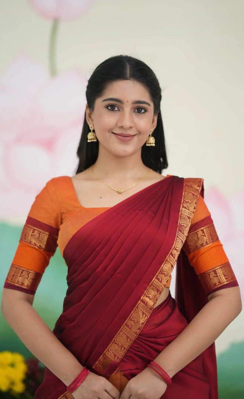 half saree set with blouse