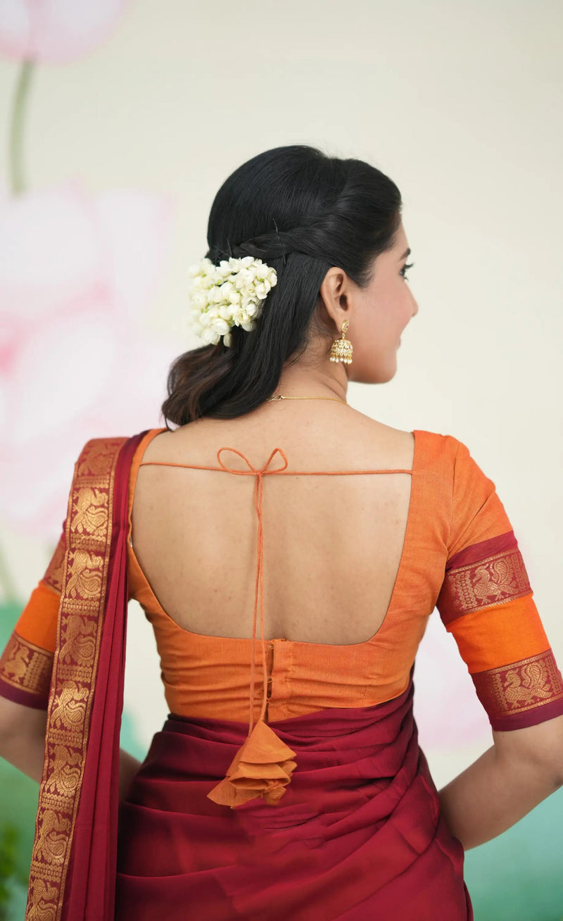 red cotton half saree online