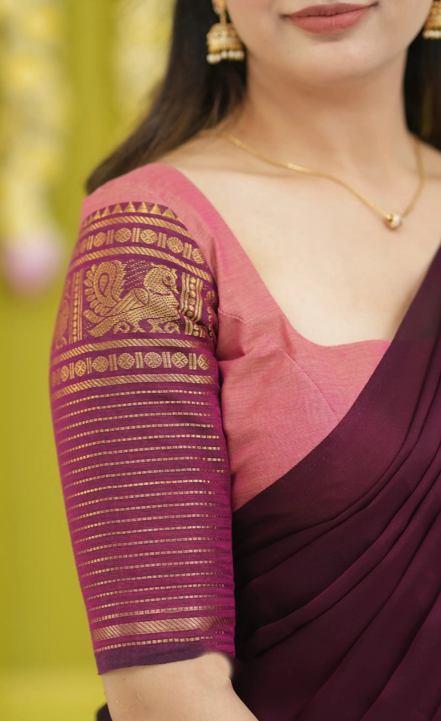 half saree with matching blouse