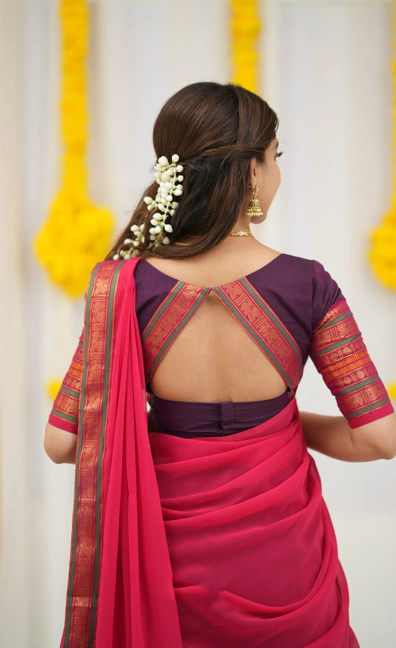 two-tone cotton saree