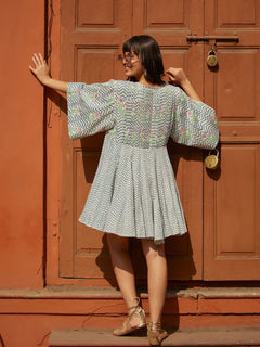 Palladio Grey Pink Cotton Midi Dress