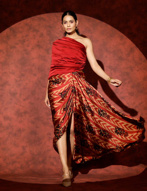 Palladio One-Shoulder Gown