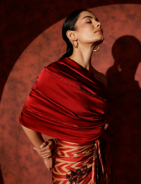 Palladio One-Shoulder Gown