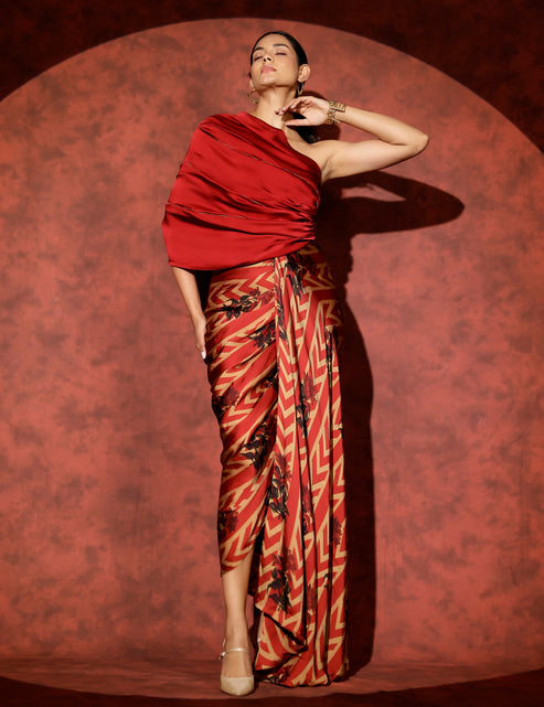 Palladio One-Shoulder Gown