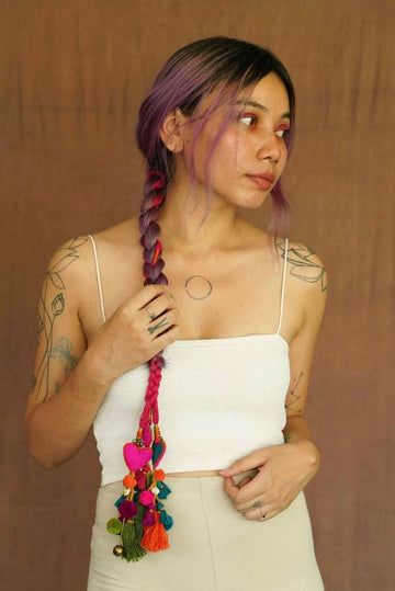 Parandi Pink – Cotton Thread Hair Accessory