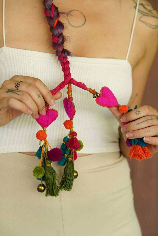 Parandi Pink – Cotton Thread Hair Accessory