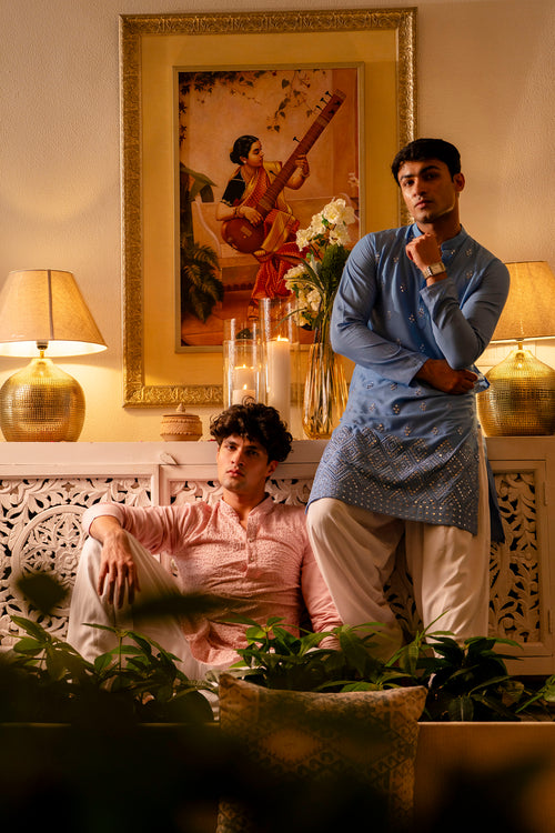Kurta with mandarin collar